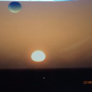 Pre-Eclipse Sunrise with Moon Enhanced